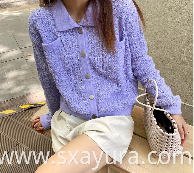multi-color knitted cardigan